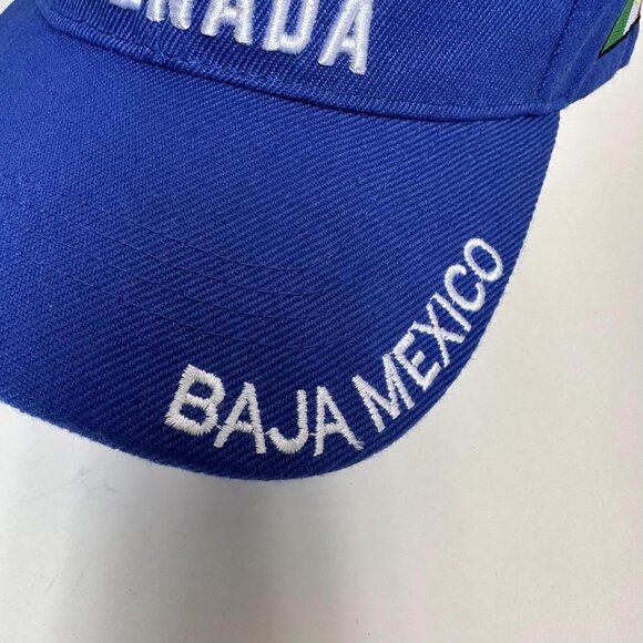 Baja Mexico Ensenada Baseball Hat Embroidery Whale & Flag Adjustable Strap Cap - Picture 3 of 10